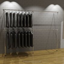 Clothing racks made of 25mm pipe system