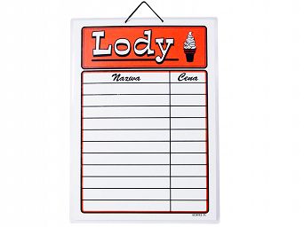 Cennik laminowany "LODY" A3 