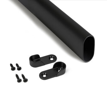 Drążek meblowy owalny do szafy 100cm BLACK