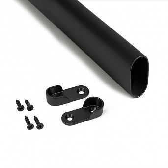 Drążek meblowy owalny do szafy 100cm BLACK (komplet)