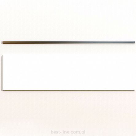 Cokół na Panel MDF Slatwall Biały Alaska (śnieżnobiały, U8681 SM) + wsuwka ALU (1szt)