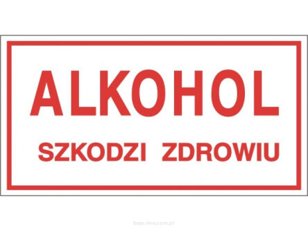 Tabliczka informacyjna ALKOHOL SZKODZI ZDROWIU A5