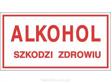 Tabliczka informacyjna ALKOHOL SZKODZI ZDROWIU A5