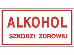 Tabliczka informacyjna ALKOHOL SZKODZI ZDROWIU A5