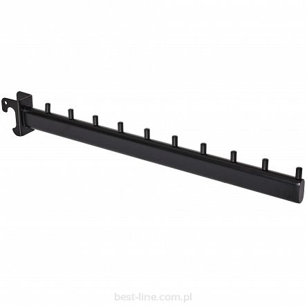Wieszak prosty do rury owalnej 40cm 10N BLACK