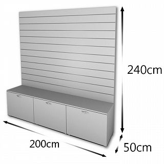 Zabudowa Slatwall z szufladą 200x240x50cm 11 FREZÓW - 2