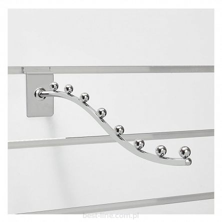 Wieszak łukowy 8kulek 35cm Slatwall chrom