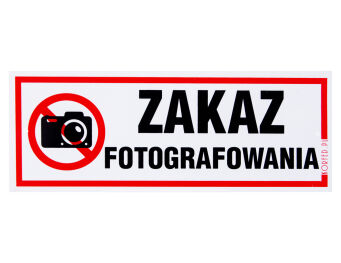 Tabliczka informacyjna "Zakaz fotografowania"