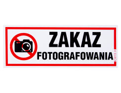 Tabliczka informacyjna "Zakaz fotografowania"