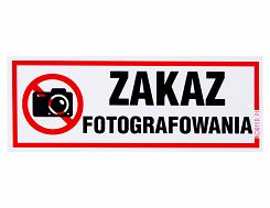 Tabliczka informacyjna "Zakaz fotografowania"