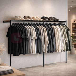 Regał niski z półką 250x150x40 BLACK - 5