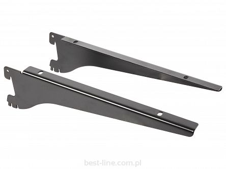Wsporniki pod półkę 30cm BLACK szyny universal