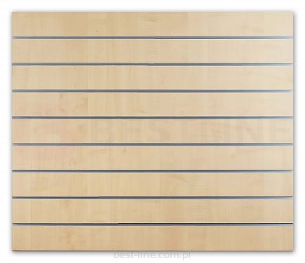 Panel MDF Slatwall Klon (D375) + wsuwki ALU (odstępy co 10cm)