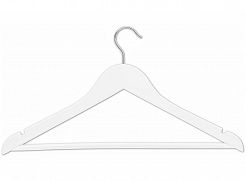 Wieszak drewniany biały z poprzeczką