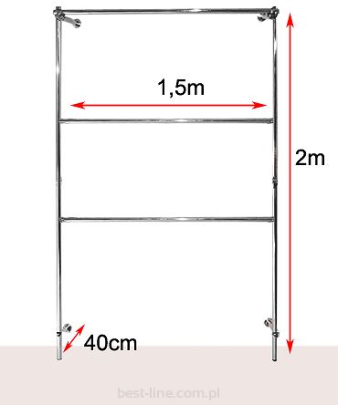 Regał regulowany 3 poprzeczki 150x200x40cm