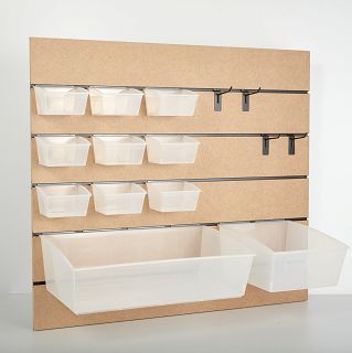 Panel MDF Slatwall Surowy + wsuwki ALU (odstępy co 10cm) - 2