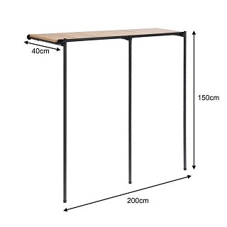 Regał niski z półką 200x150x40 BLACK - 2