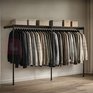 Regał niski z półką 200x150x40 BLACK - 4