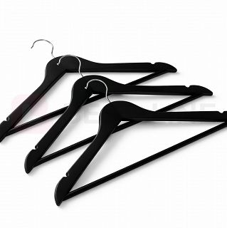 Wieszak drewniany czarny z poprzeczką - 2