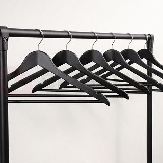 Wieszak drewniany czarny z poprzeczką - 3