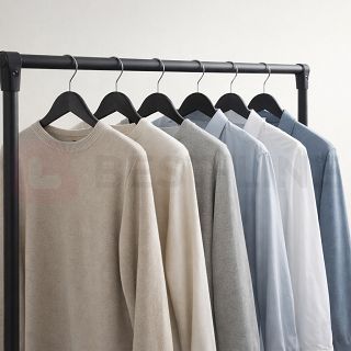 Wieszak drewniany czarny z poprzeczką - 4