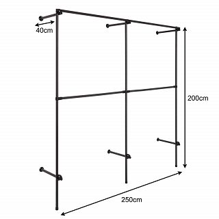 Regał regulowany 250x200x40 BLACK - 2