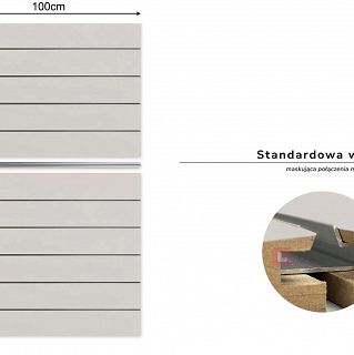 Panel MDF Slatwall Popiel (U112 PE) + wsuwki ALU (odstępy co 15cm) 100x165cm - 3