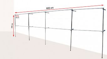 Regał przyścienny 600x200x40cm