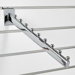 Wieszak skośny 40cm 9 kulek Slatwall chrom  - 2
