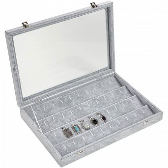 Tacka zamykana na kolczyki szara