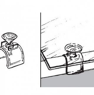 Uchwyt do szkła i płyty z przyssawką plastik fi25mm - 2