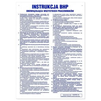 Tabliczka informacyjna "Instrukcja BHP"