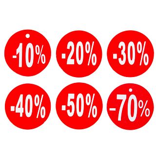 Etykiety procenty 45mm (10szt.) - 2