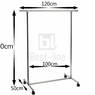 Stojak, wieszak ubraniowy na kółkach 140x120x50cm - 2