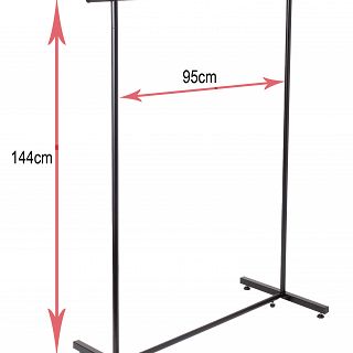 Stojak ubraniowy LOFT 144x120x50cm CZARNY - 2