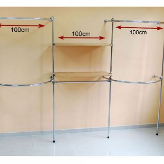 Regał na wieszaki z 2 półkami łuki - 2