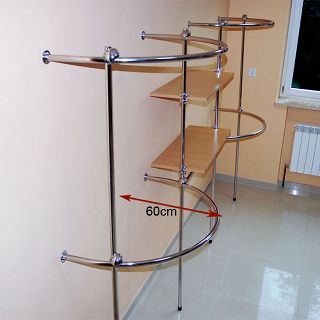 Regał na wieszaki z 2 półkami łuki - 3