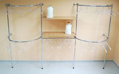 Regał na wieszaki z 2 półkami łuki