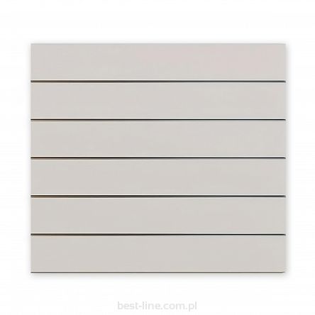 Panel MDF Slatwall Popiel (U112 PE) + wsuwki ALU (odstępy co 15cm)