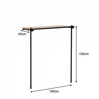 Regał niski z półką 150x150x40 BLACK - 2