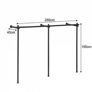 Regał niski 250x150x40cm BLACK - 2