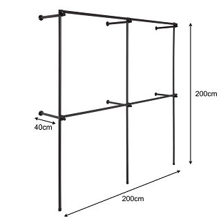 Regał przyścienny 200x200x40cm BLACK - 2