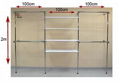 Regał z 4 półkami na wieszaki