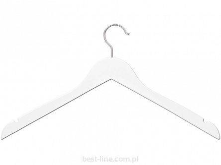 Wieszak drewniany biały bez poprzeczki dziecięcy