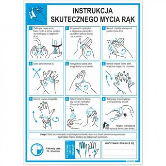 Tabliczka informacyjna "Instrukcja skutecznego mycia rąk"