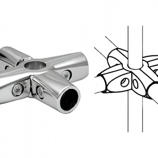 Złącze czteroramienne R45 fi25mm - 2
