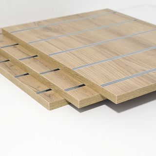 Panel Slatwall naścienny 38x50(h)cm + wsuwki ALU (odstępy co 10cm) - 2