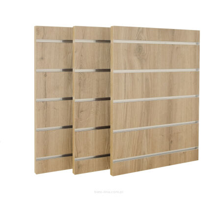 Panel Slatwall naścienny 38x50(h)cm + wsuwki ALU (odstępy co 10cm)