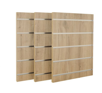 Panel Slatwall naścienny 38x50(h)cm + wsuwki ALU (odstępy co 10cm)