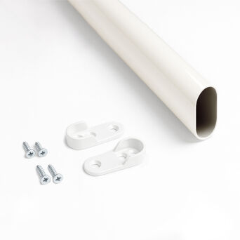 Drążek meblowy owalny do szafy 100cm WHITE